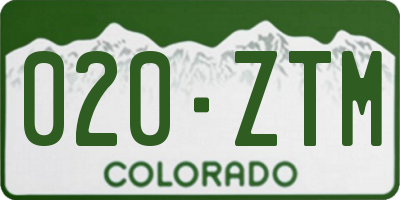 CO license plate 020ZTM