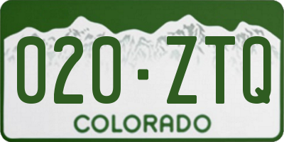 CO license plate 020ZTQ