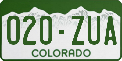 CO license plate 020ZUA