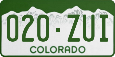 CO license plate 020ZUI