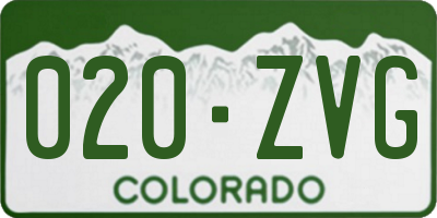 CO license plate 020ZVG