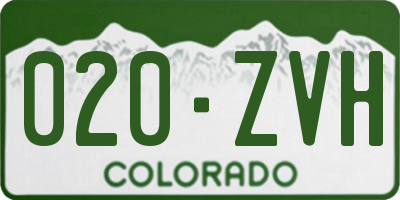 CO license plate 020ZVH