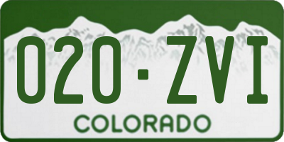 CO license plate 020ZVI
