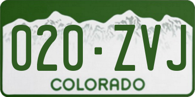CO license plate 020ZVJ
