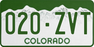 CO license plate 020ZVT