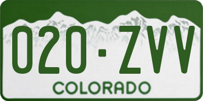 CO license plate 020ZVV