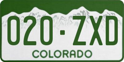 CO license plate 020ZXD