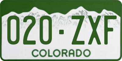 CO license plate 020ZXF