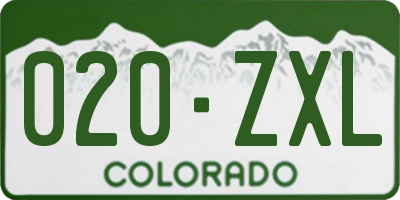 CO license plate 020ZXL