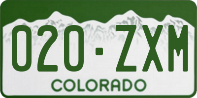 CO license plate 020ZXM