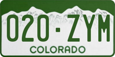 CO license plate 020ZYM