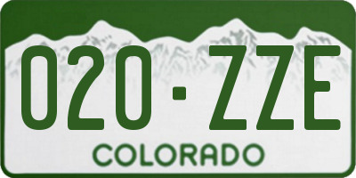 CO license plate 020ZZE