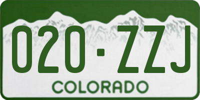 CO license plate 020ZZJ