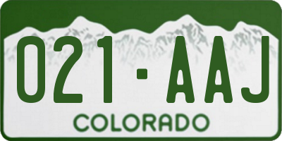 CO license plate 021AAJ