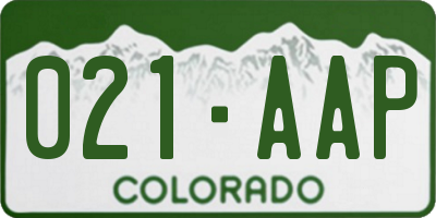 CO license plate 021AAP
