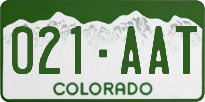 CO license plate 021AAT