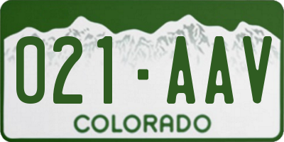 CO license plate 021AAV