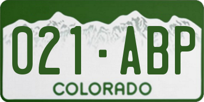 CO license plate 021ABP
