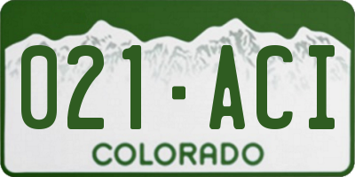 CO license plate 021ACI