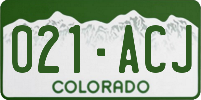 CO license plate 021ACJ