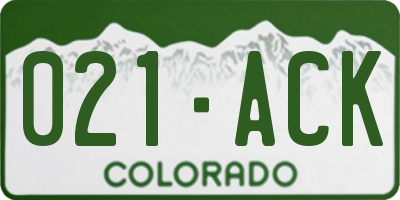 CO license plate 021ACK