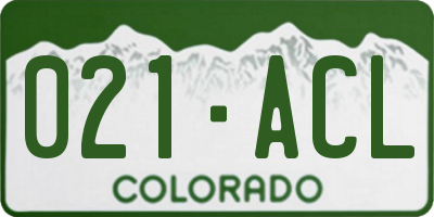 CO license plate 021ACL