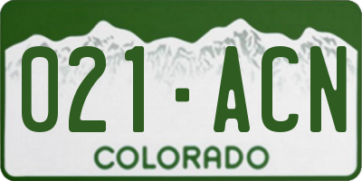 CO license plate 021ACN