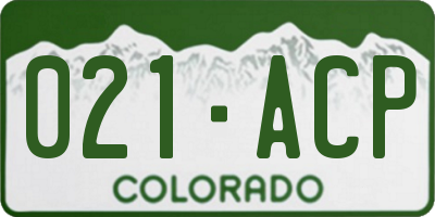 CO license plate 021ACP
