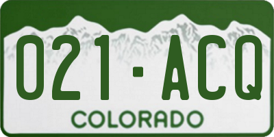 CO license plate 021ACQ