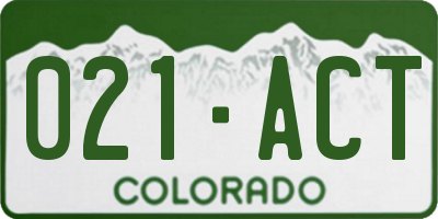CO license plate 021ACT
