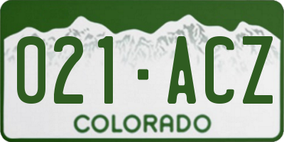 CO license plate 021ACZ