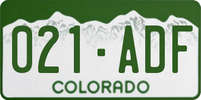 CO license plate 021ADF