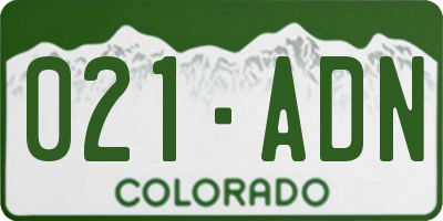 CO license plate 021ADN