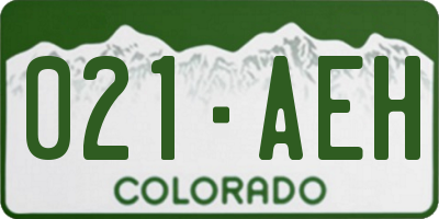 CO license plate 021AEH