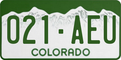 CO license plate 021AEU