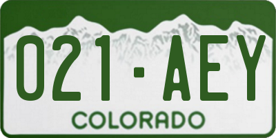 CO license plate 021AEY