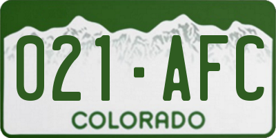CO license plate 021AFC