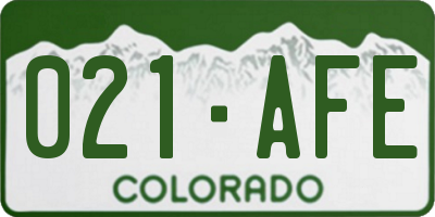CO license plate 021AFE