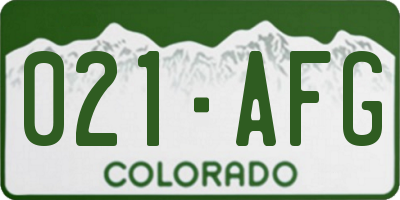 CO license plate 021AFG