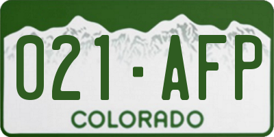 CO license plate 021AFP