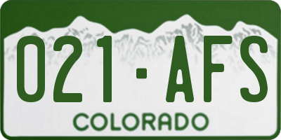 CO license plate 021AFS