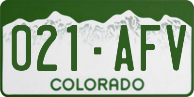 CO license plate 021AFV