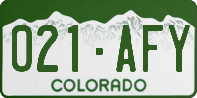 CO license plate 021AFY