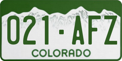 CO license plate 021AFZ
