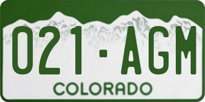 CO license plate 021AGM