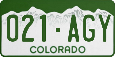 CO license plate 021AGY
