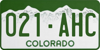 CO license plate 021AHC