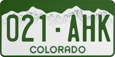 CO license plate 021AHK