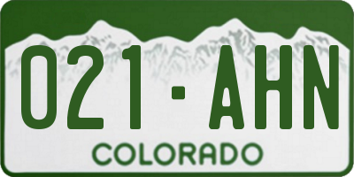 CO license plate 021AHN
