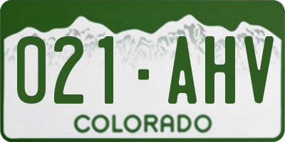CO license plate 021AHV